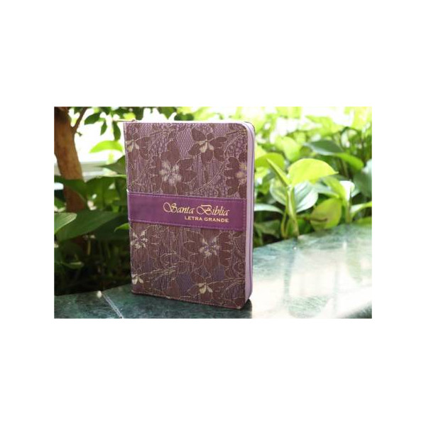 Biblia RVR 1960 Mediana Morada, Cierre, Letra Grande