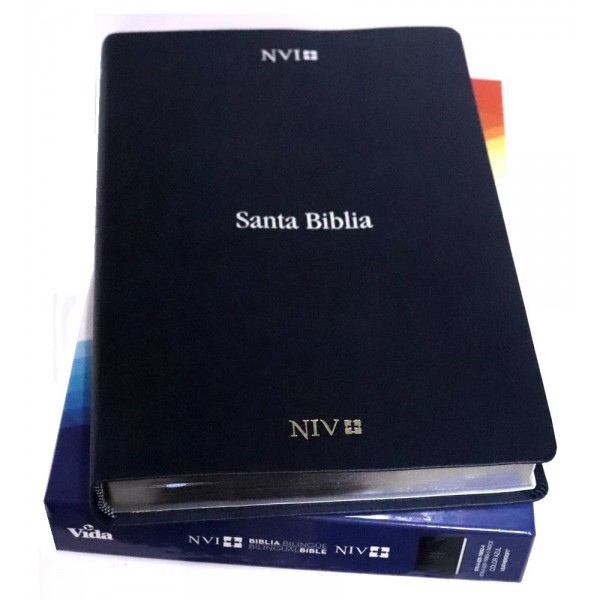 BIBLIA NVI/NIV BILINGUE AZUL IMITACION CUERO