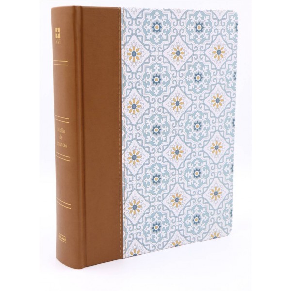 BIBLIA NVI DE APUNTES AZULEJOS COLOR SALVIA SIMIL PIEL