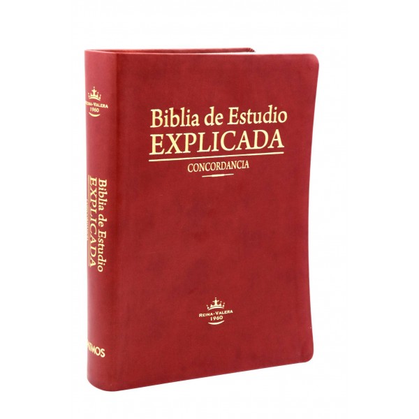 BIBLIA RVR60 ESTUDIO EXPLICADA PIEL MARRON CLARO INDICE