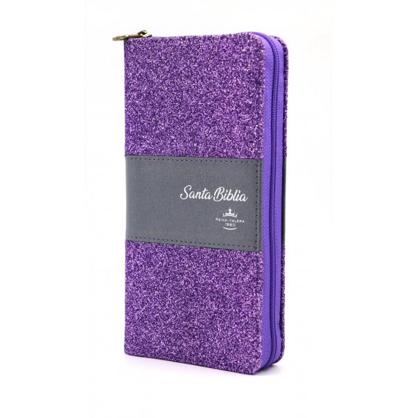 B.RVR60 CARTERA C/GLITER PURPURA ZIPER RVR035ZC